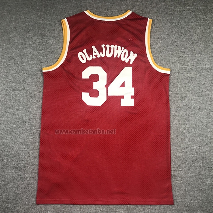 Camiseta Houston Rockets Hakeem Olajuwon #34 Mitchell & Ness 1993-94 Rojo